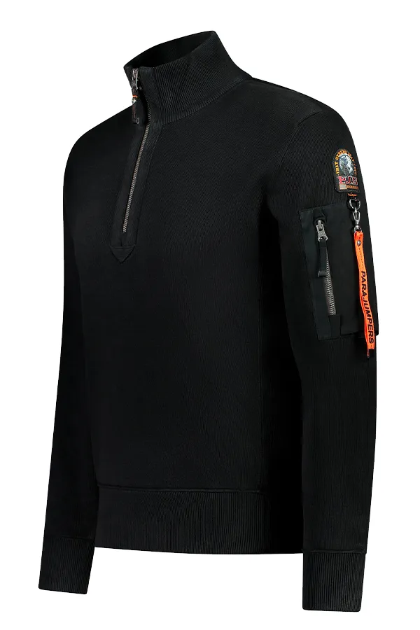 Parajumpers Half Zip Knit Sweatshirt Black