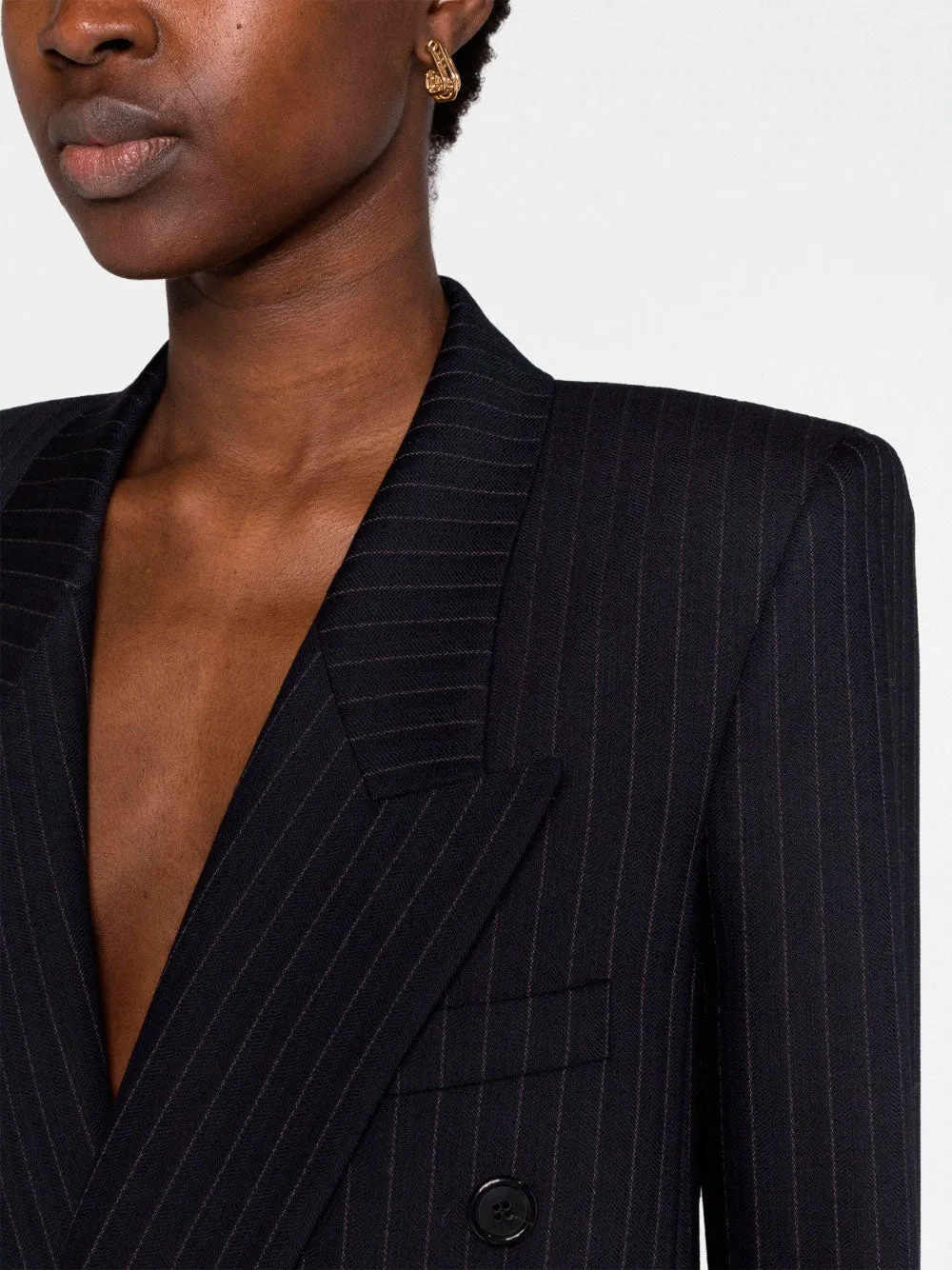 Pinstripe double-breasted blazer