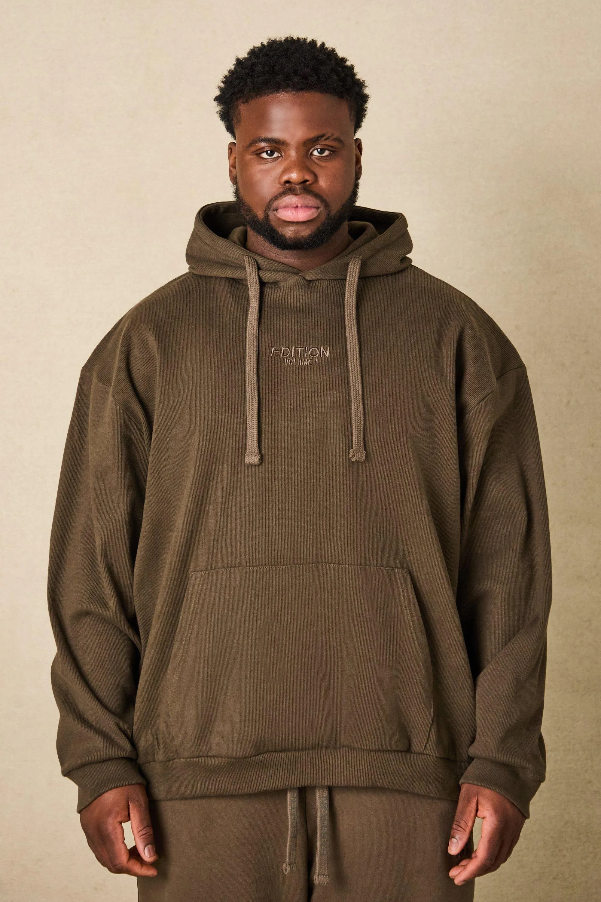 Plus EDITION Oversized Heavyweight Ribbed Hoodie