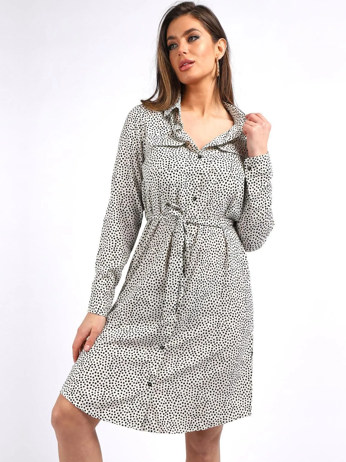 Polka Dot Shirt Dress, UK Sizes 10 to 16