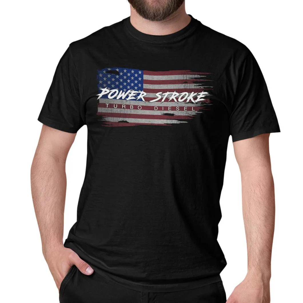 Power Stroke Diesel American Flag T-Shirt