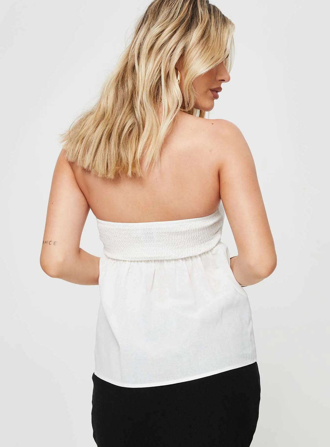 Rhonda Strapless Top White