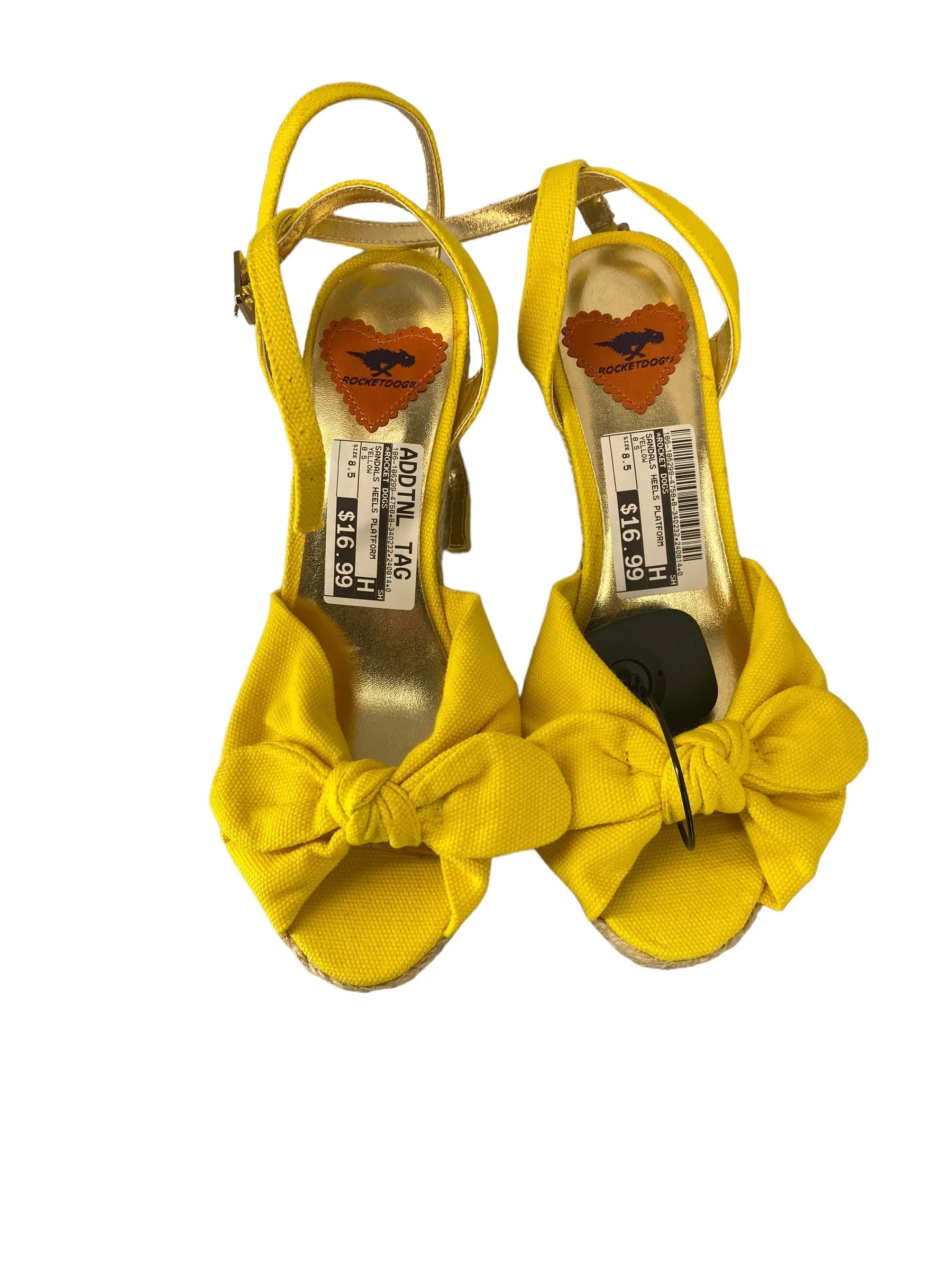 Sandals Heels Platform By Rocket Dogs In Yellow, Size: 8.5