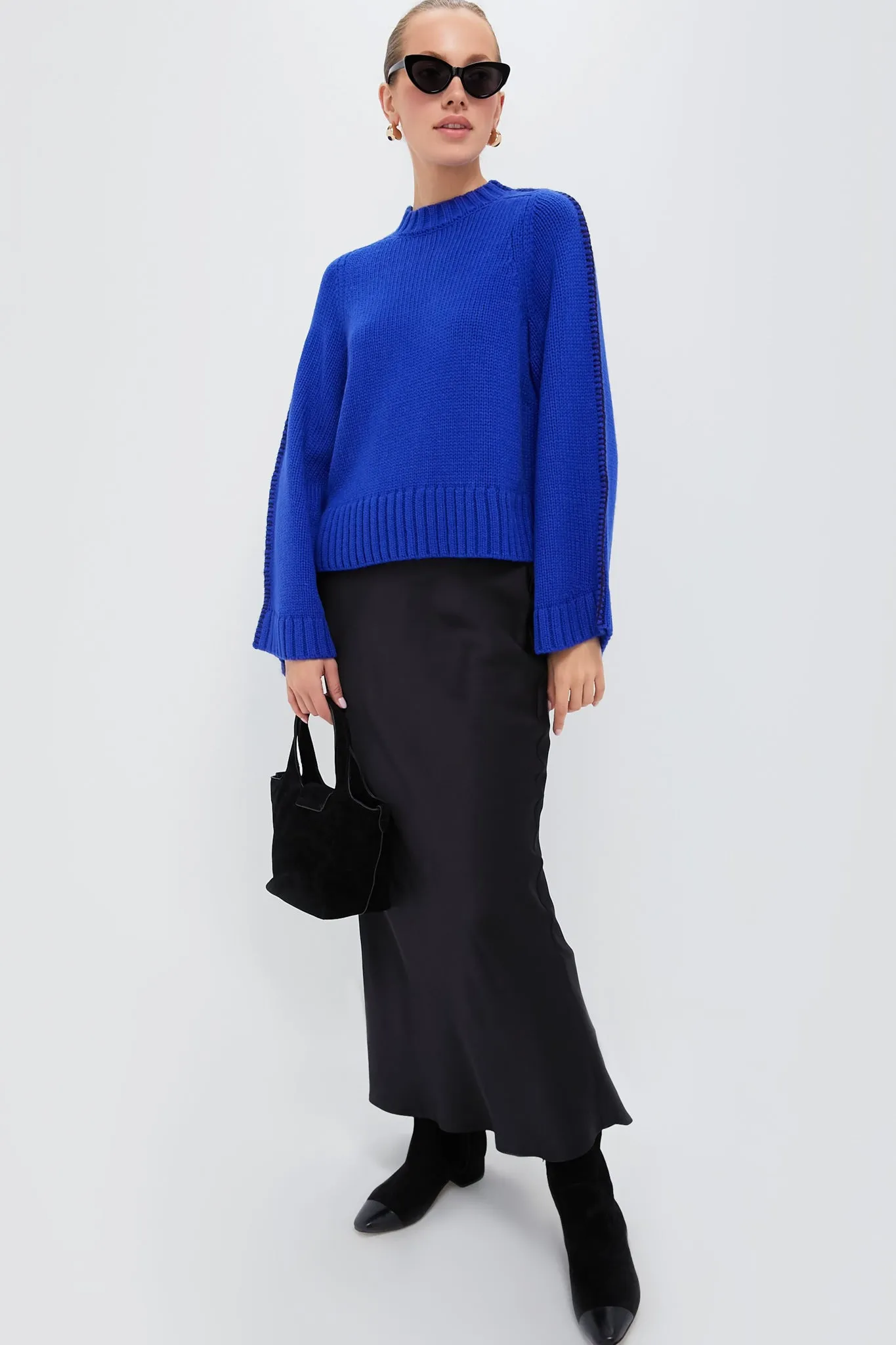 Sapphire Bell-Sleeve Butler Sweater