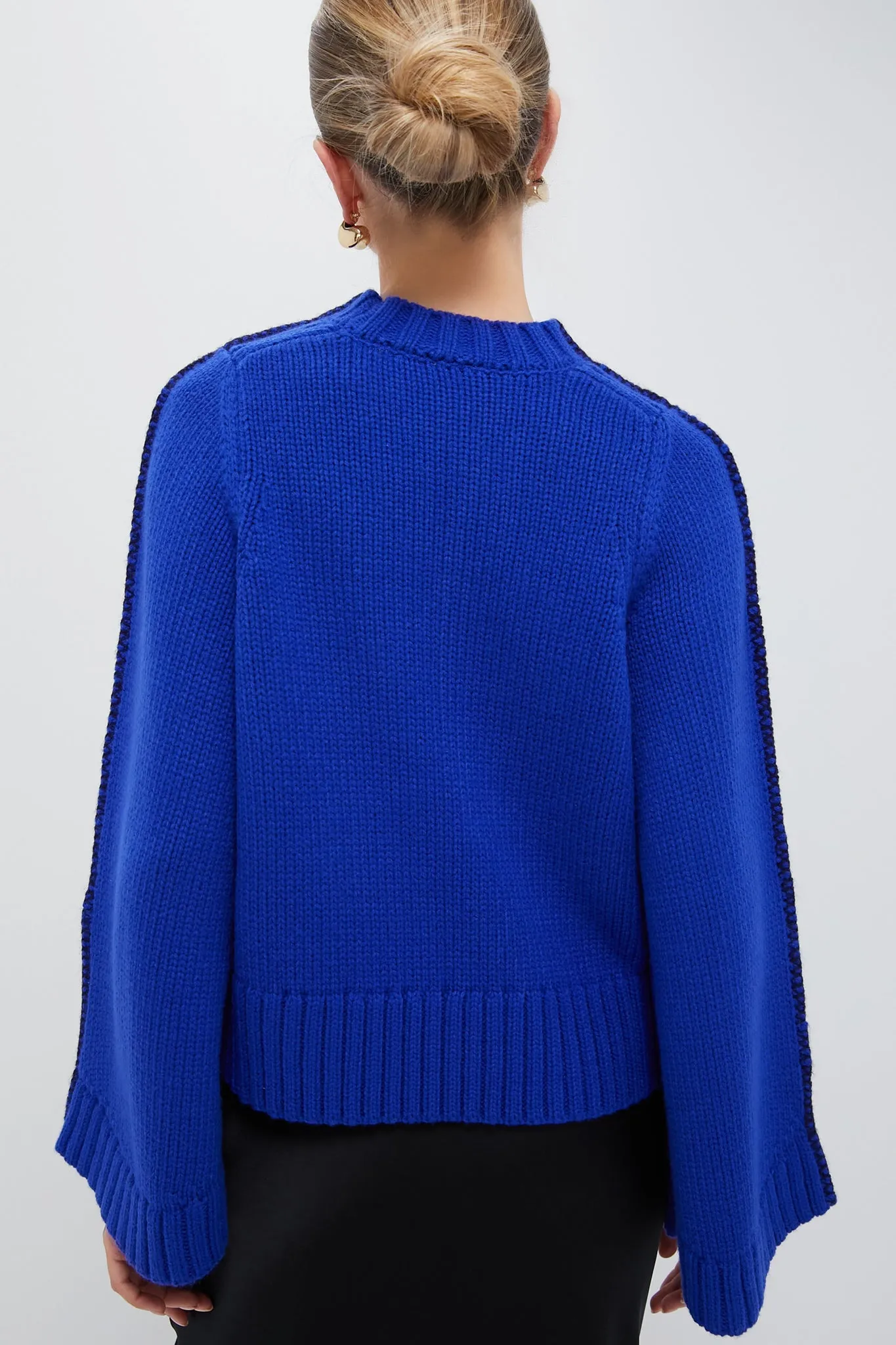 Sapphire Bell-Sleeve Butler Sweater