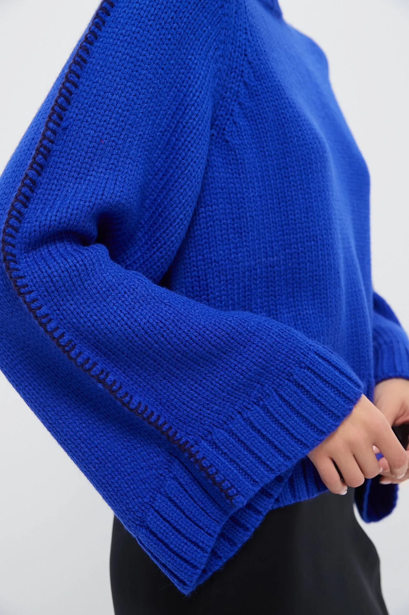 Sapphire Bell-Sleeve Butler Sweater