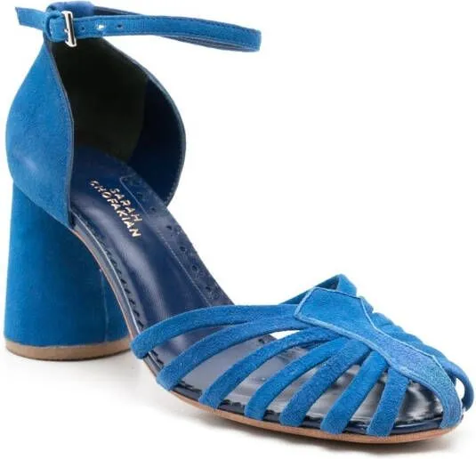 Sarah Chofakian Hilda caged 80mm sandals Blue