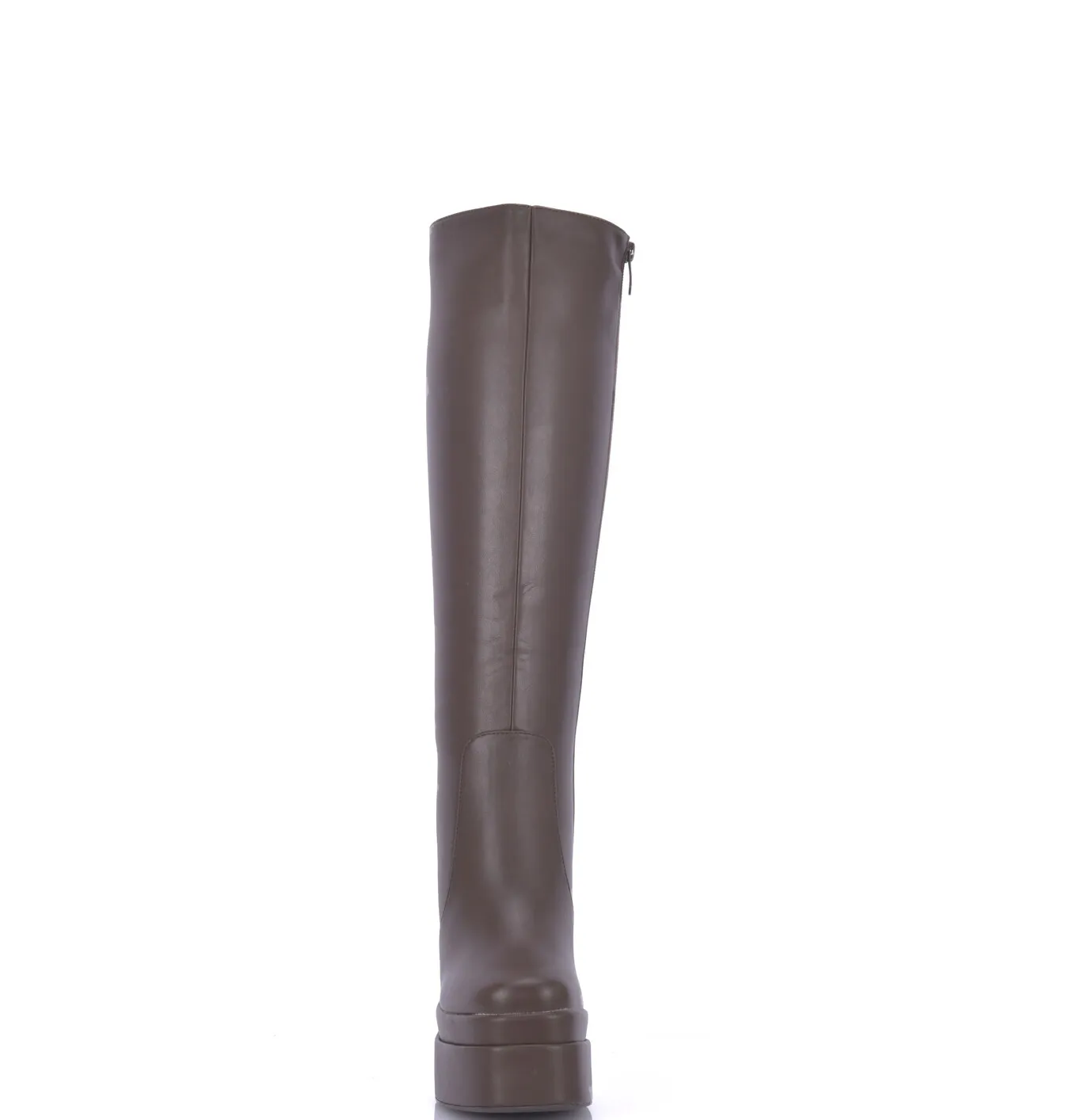 Severine platform chunky heel knee boots - brown