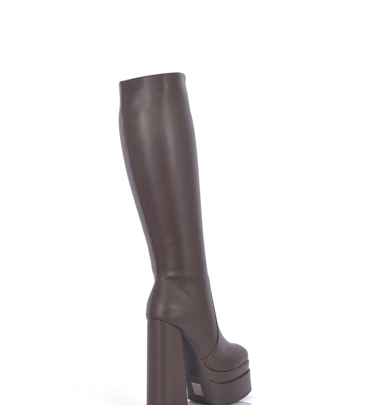 Severine platform chunky heel knee boots - brown