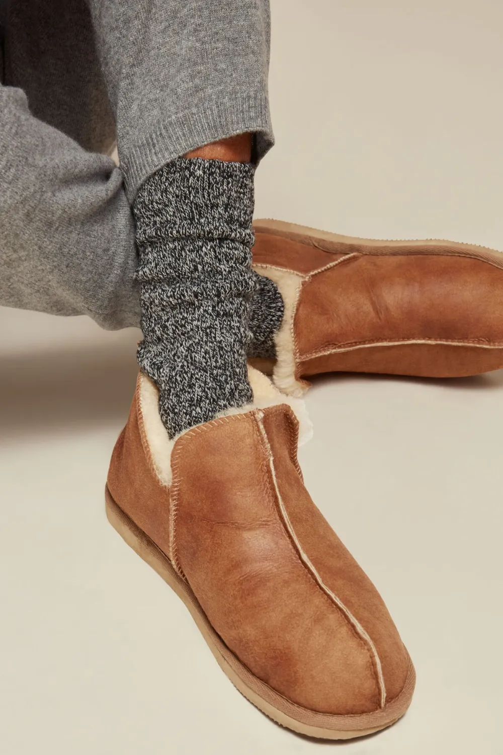 SHEPHERD 4922 ANNIE - BROWN SHEEPSKIN SLIPPER BOOTS