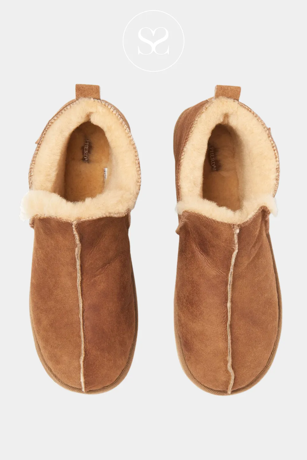 SHEPHERD 4922 ANNIE - BROWN SHEEPSKIN SLIPPER BOOTS