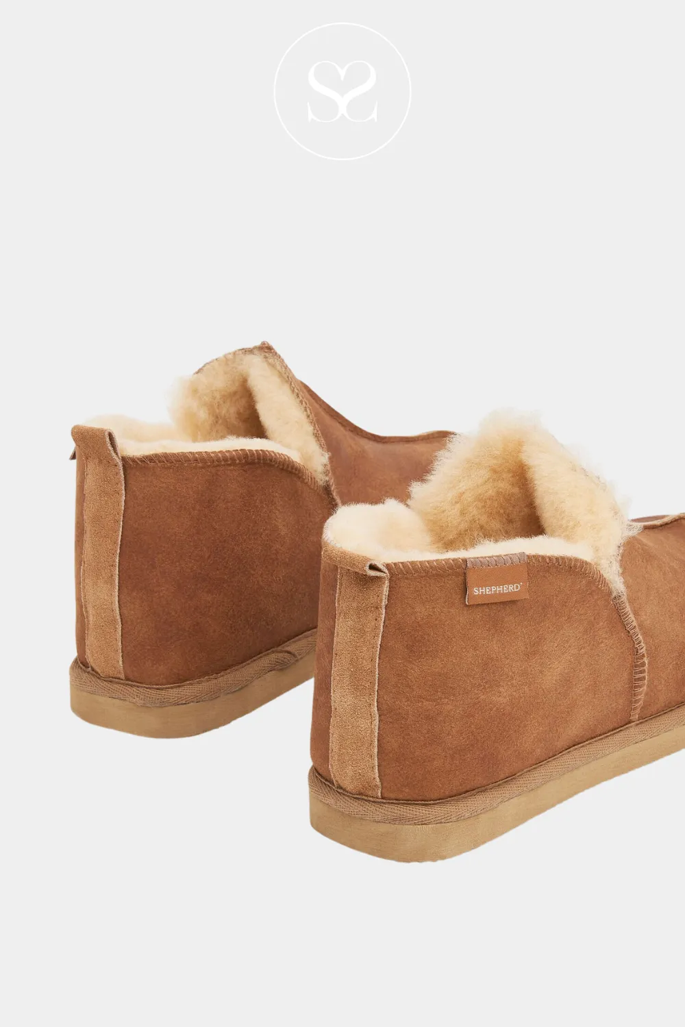 SHEPHERD 4922 ANNIE - BROWN SHEEPSKIN SLIPPER BOOTS