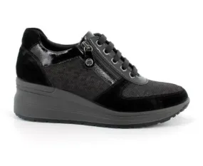 SNEAKERS ENVAL SOFT DONNA ZEPPA CAMOSCIO NERO 4760300