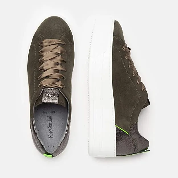 SNEAKERS NEROGIARDINI DONNA VERDE ROCK MILITARE A908980D503