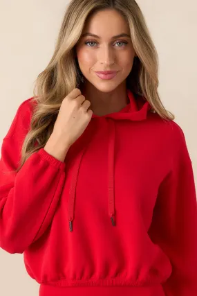 SPANX AirEssentials Red Cinched Cropped Hoodie