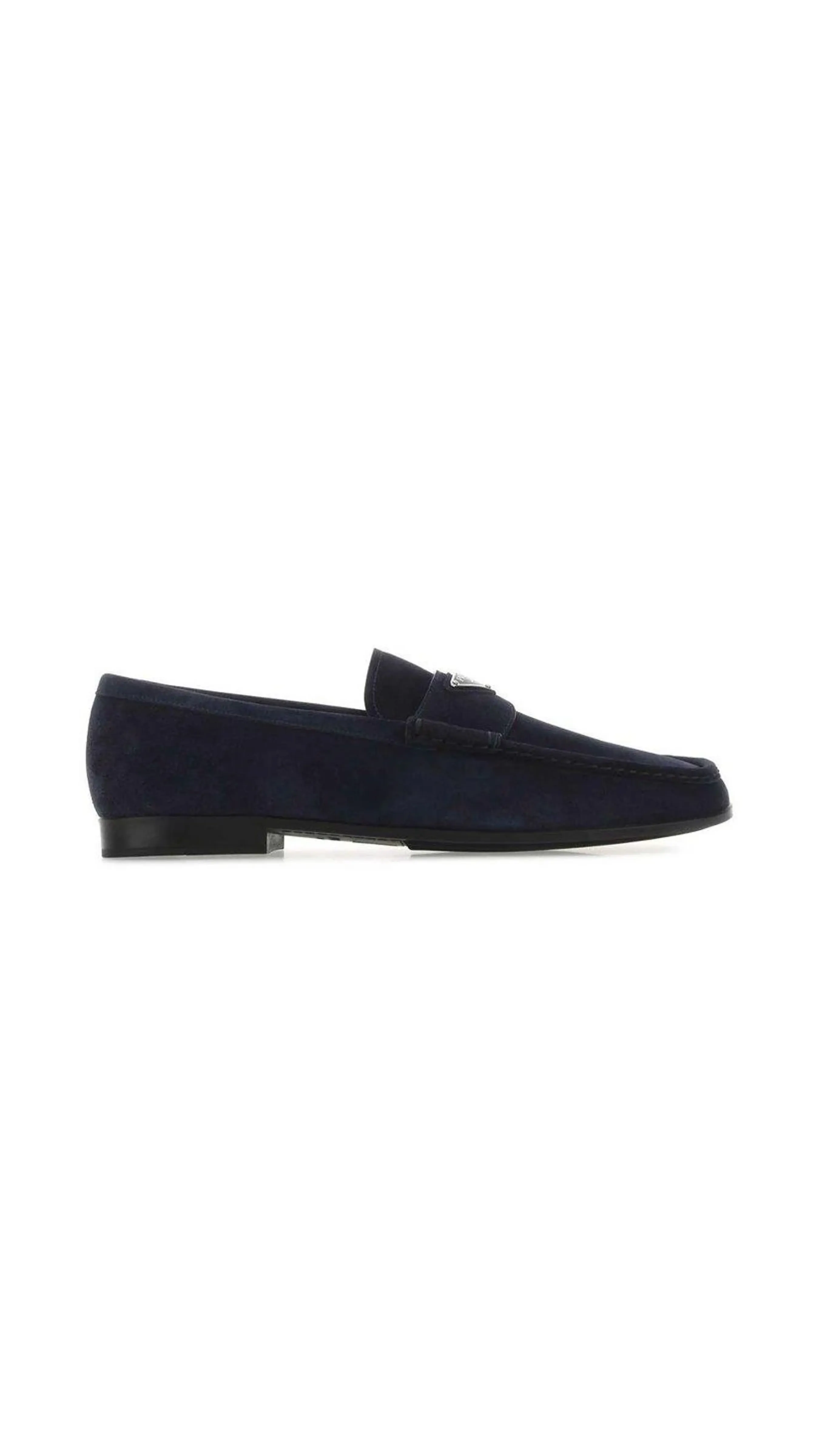 Suede Leather Loafers - Navy