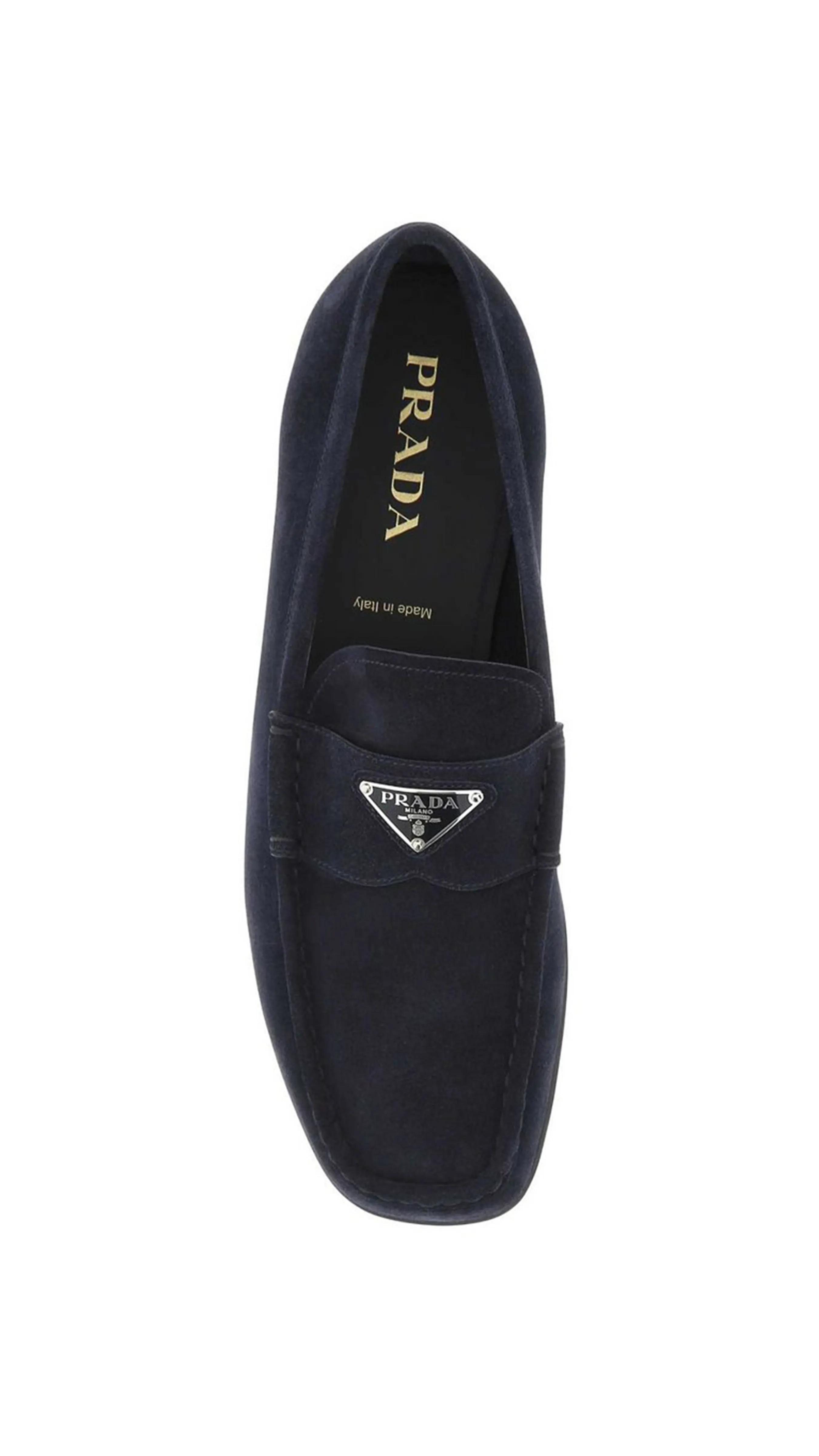 Suede Leather Loafers - Navy