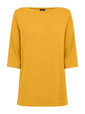 T-Shirt con manica 3/4 in misto viscosa - Golden Spice