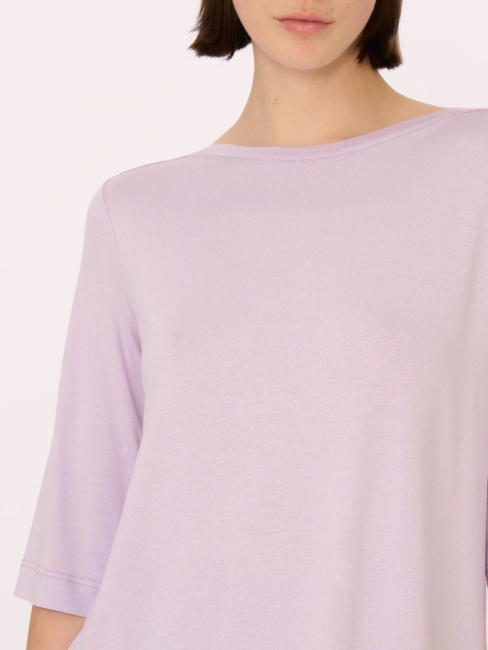 T-Shirt con manica 3/4 in misto viscosa - Hydrangea