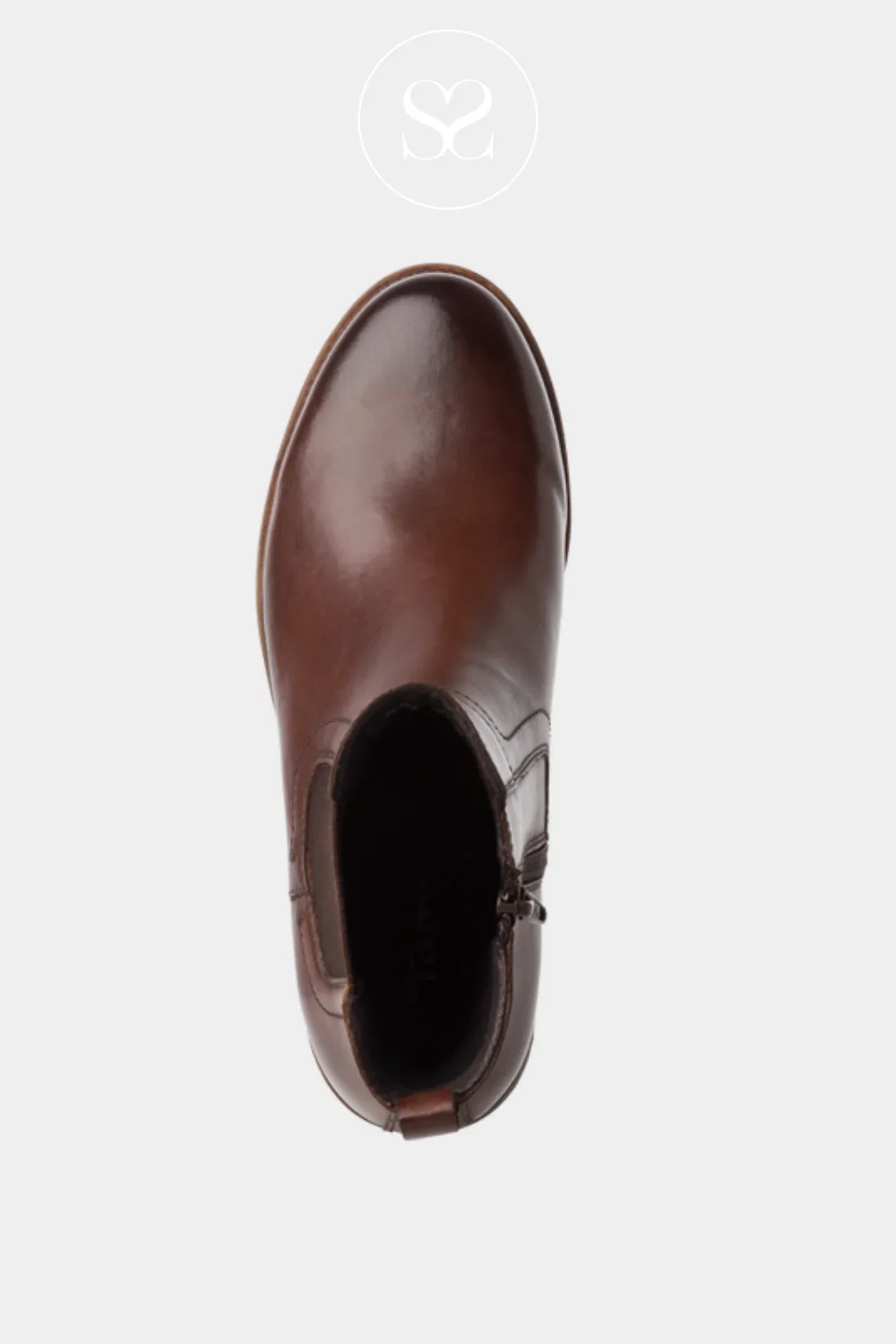 TAMARIS 1-25015-43 BROWN LEATHER CHELSEA BOOTS