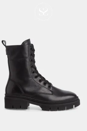 TAMARIS 1-25213-43 BLACK LEATHER MILITARY BOOTS