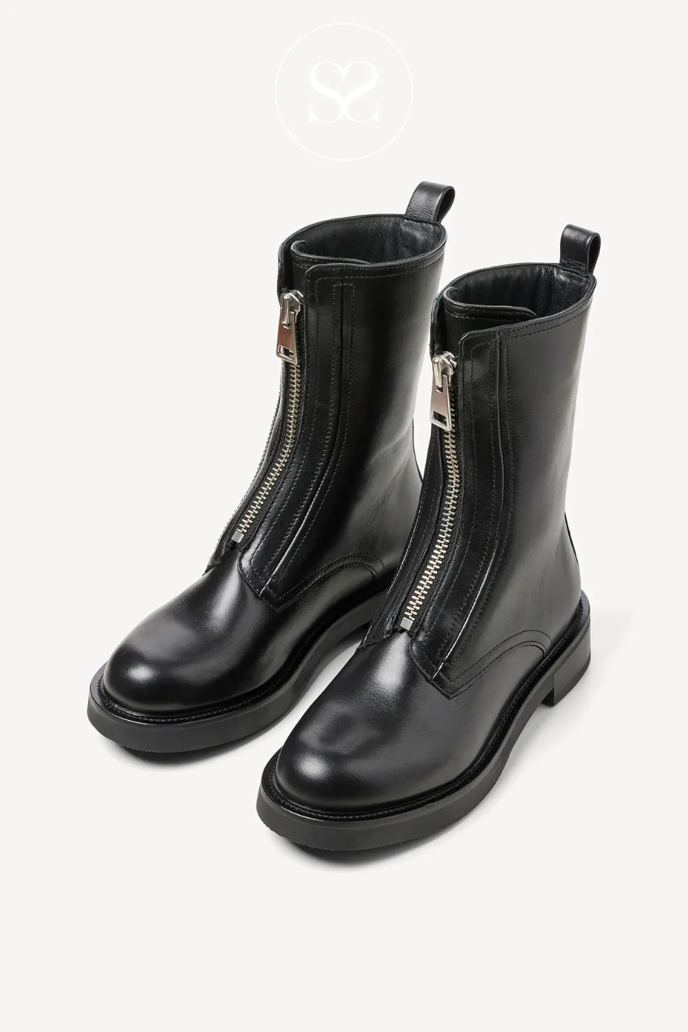 TAMARIS 1-25392-43 BLACK LEATHER MILITARY BOOTS