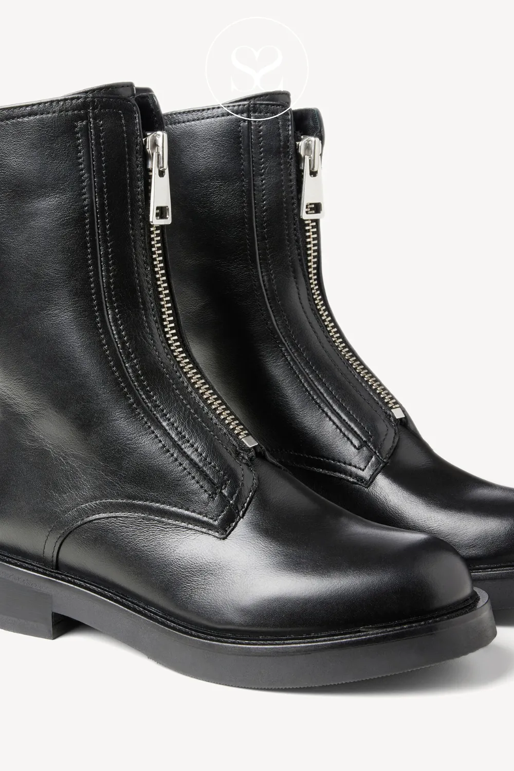 TAMARIS 1-25392-43 BLACK LEATHER MILITARY BOOTS