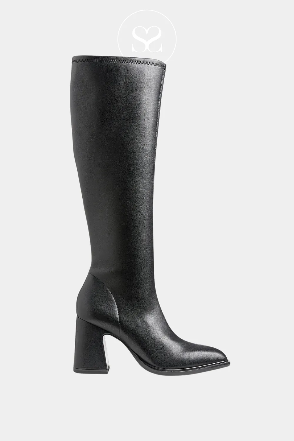 TAMARIS 1-25548-43 BLACK BLOCK HEEL KNEE HIGH BOOTS