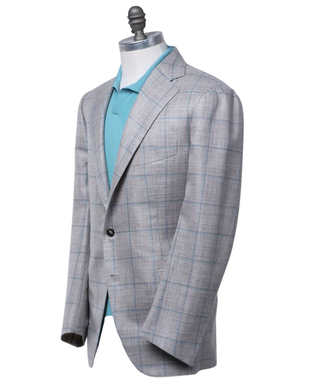 Tan and Teal Windowpane Sportcoat