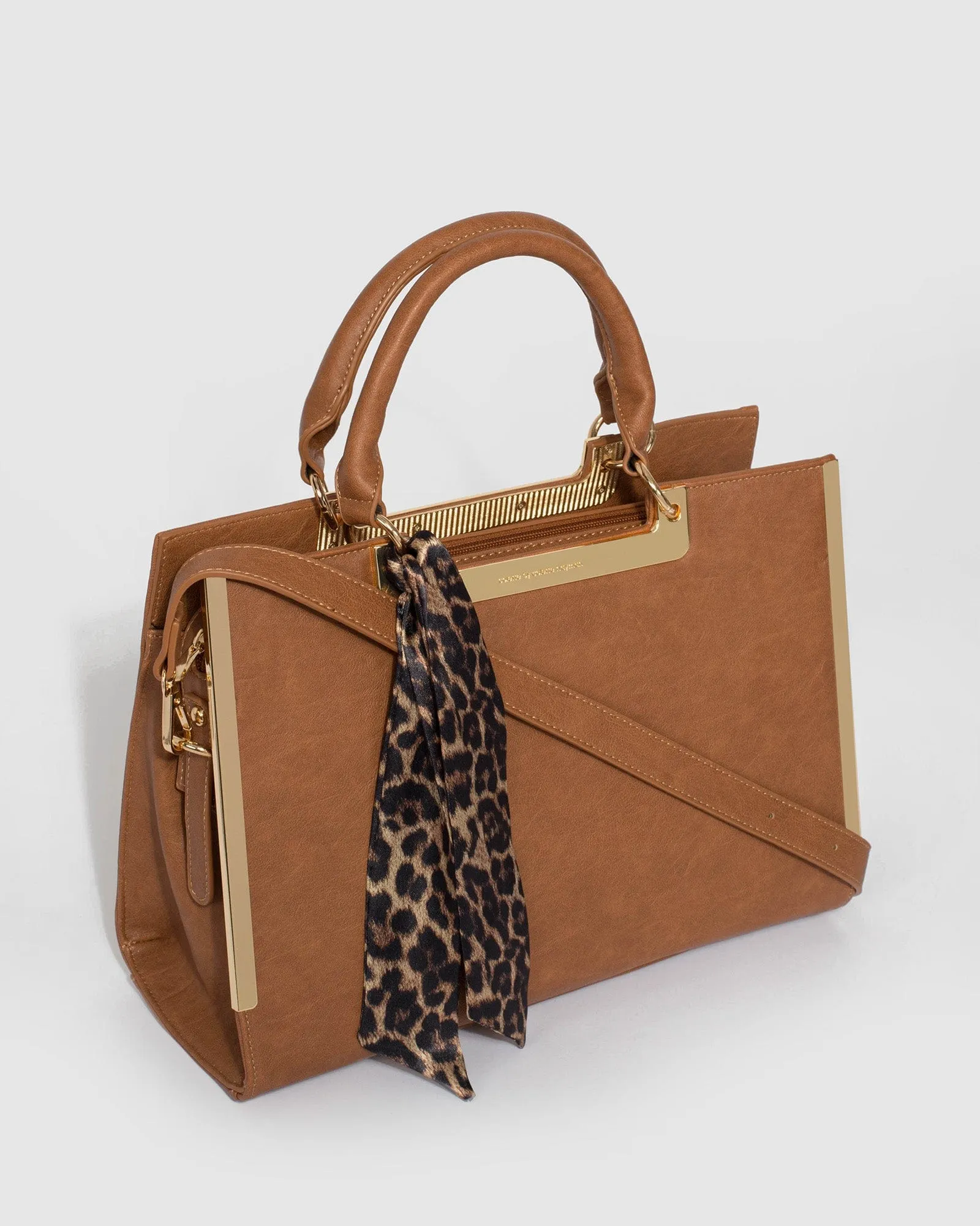 Tan Larissa Scarf Tote Bag