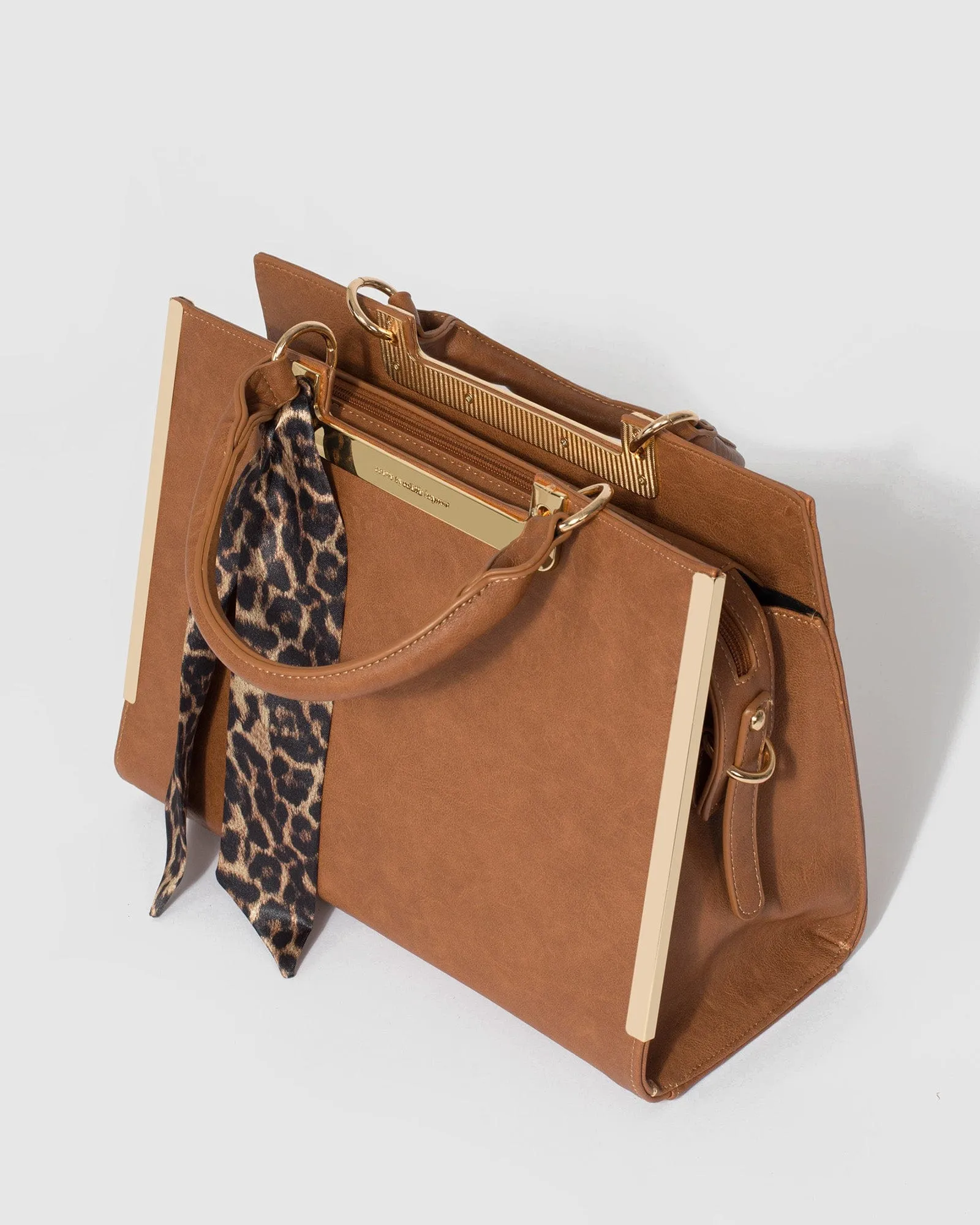 Tan Larissa Scarf Tote Bag