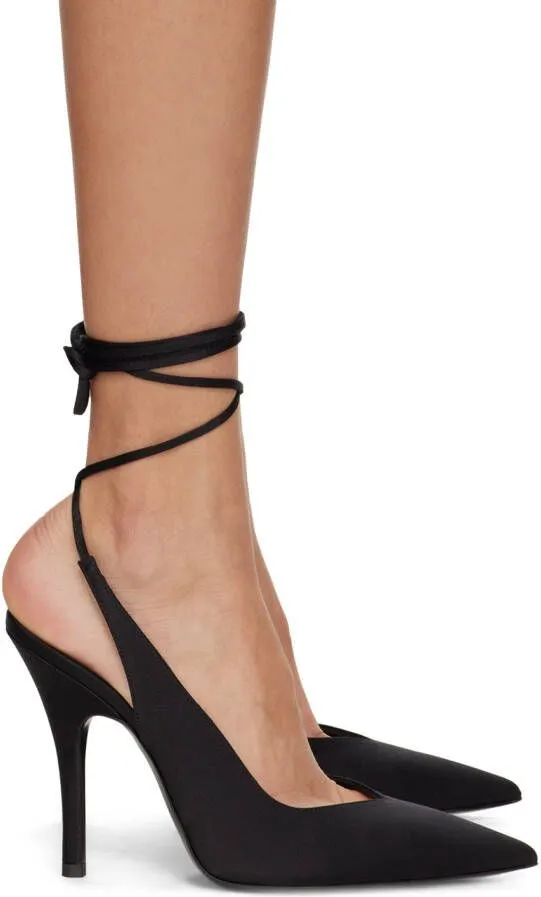 The Attico Black Venus Slingback Heels