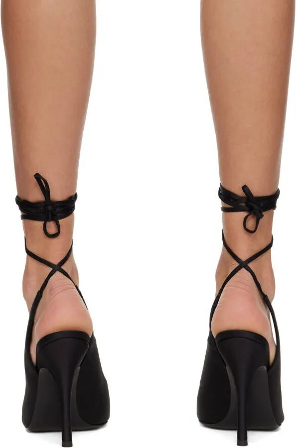 The Attico Black Venus Slingback Heels