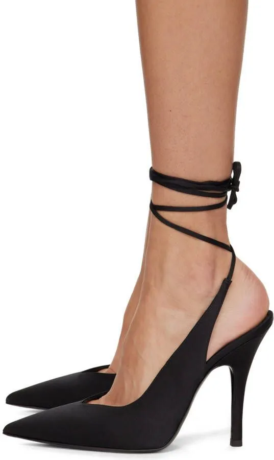 The Attico Black Venus Slingback Heels