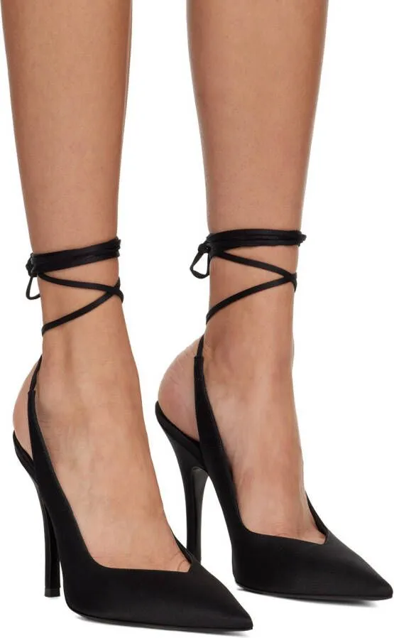 The Attico Black Venus Slingback Heels