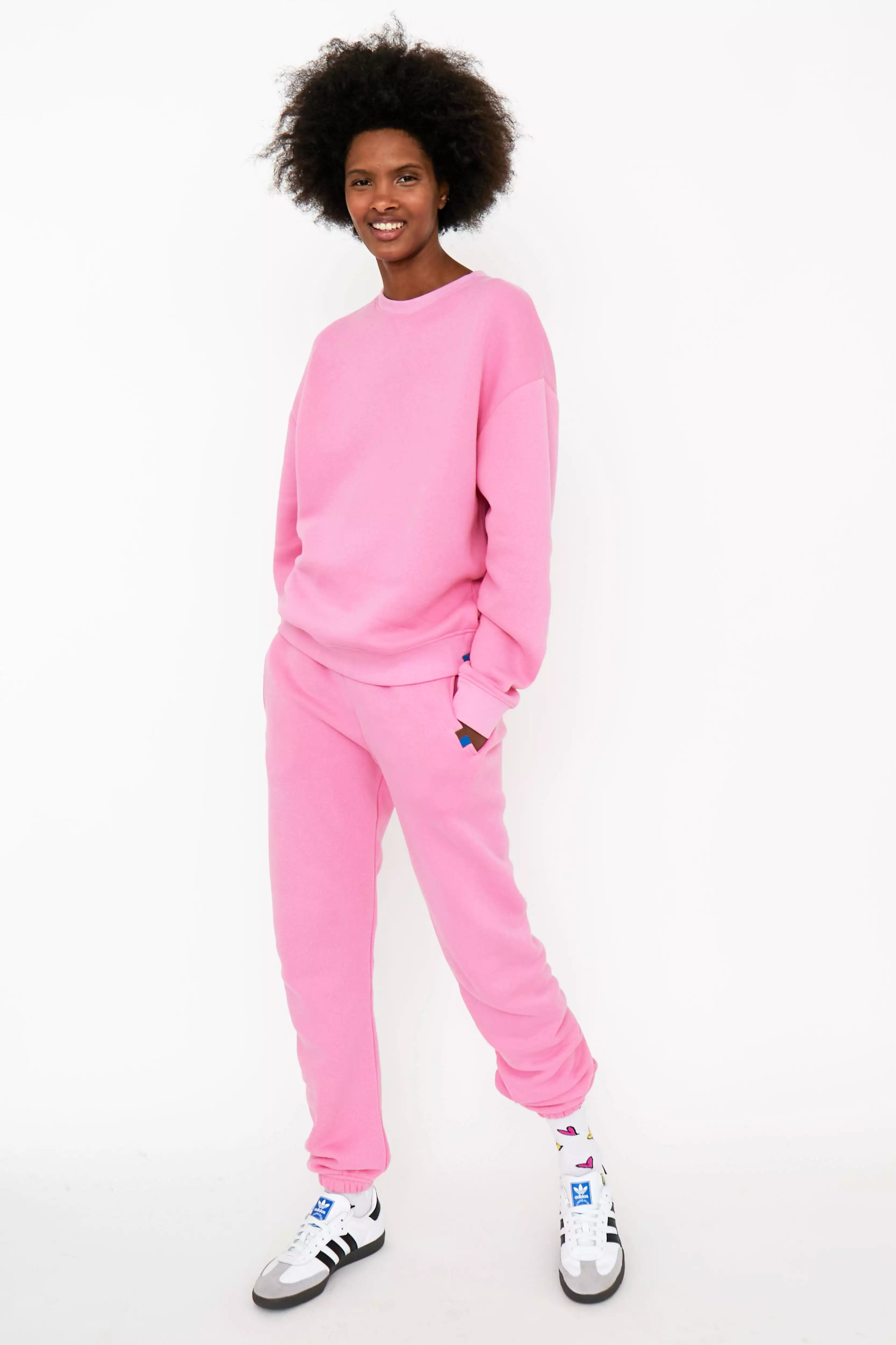 The Oversized Spongee Sweatshirt - Hot Pink