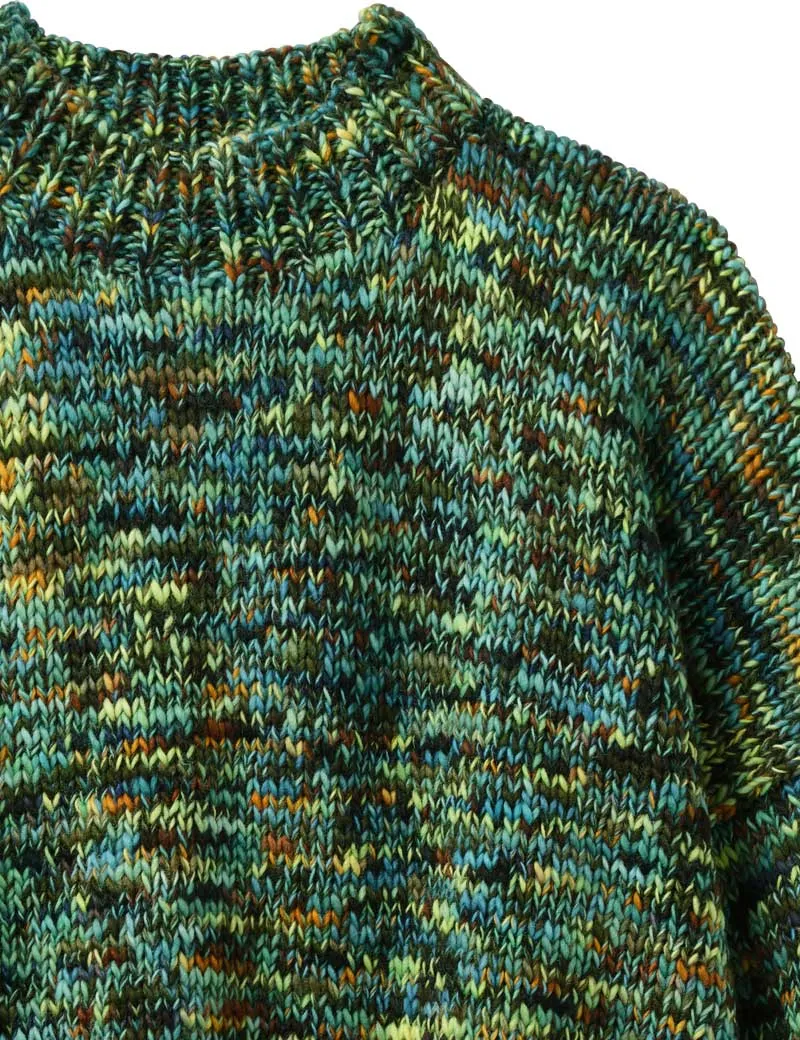 Toast Space Dyed Hand Loomed Sweater Green Multi