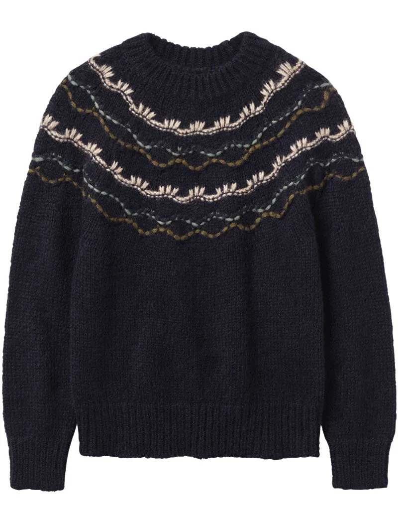 Toast Stitch Yoke Lofty Sweater Navy Multi