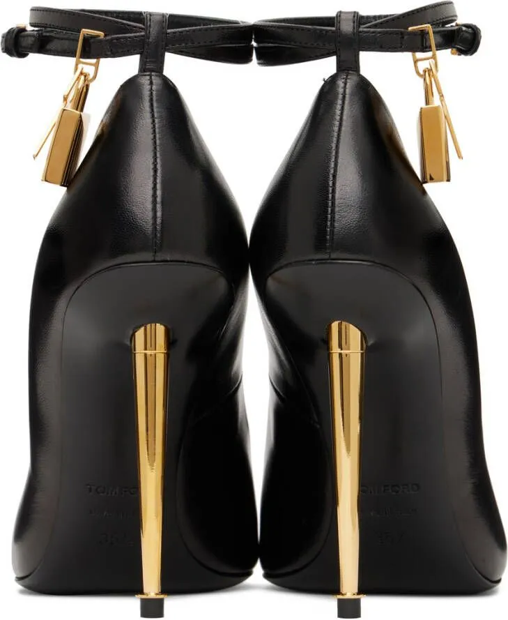 TOM FORD Black Goatskin Padlock 105 Heels