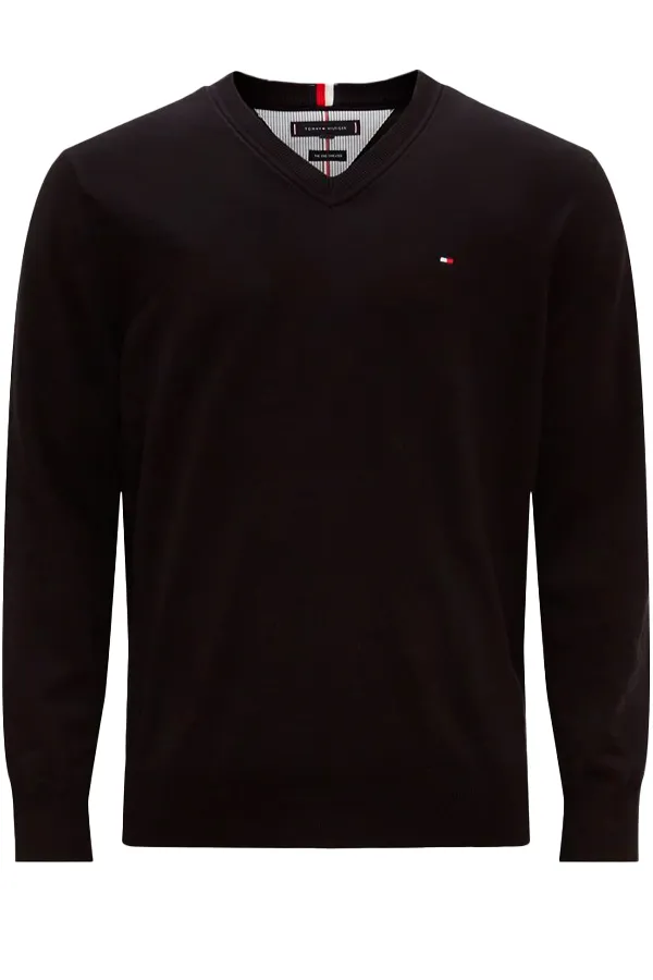 Tommy Hilfiger V-Neck 1985 Pima Knit Black