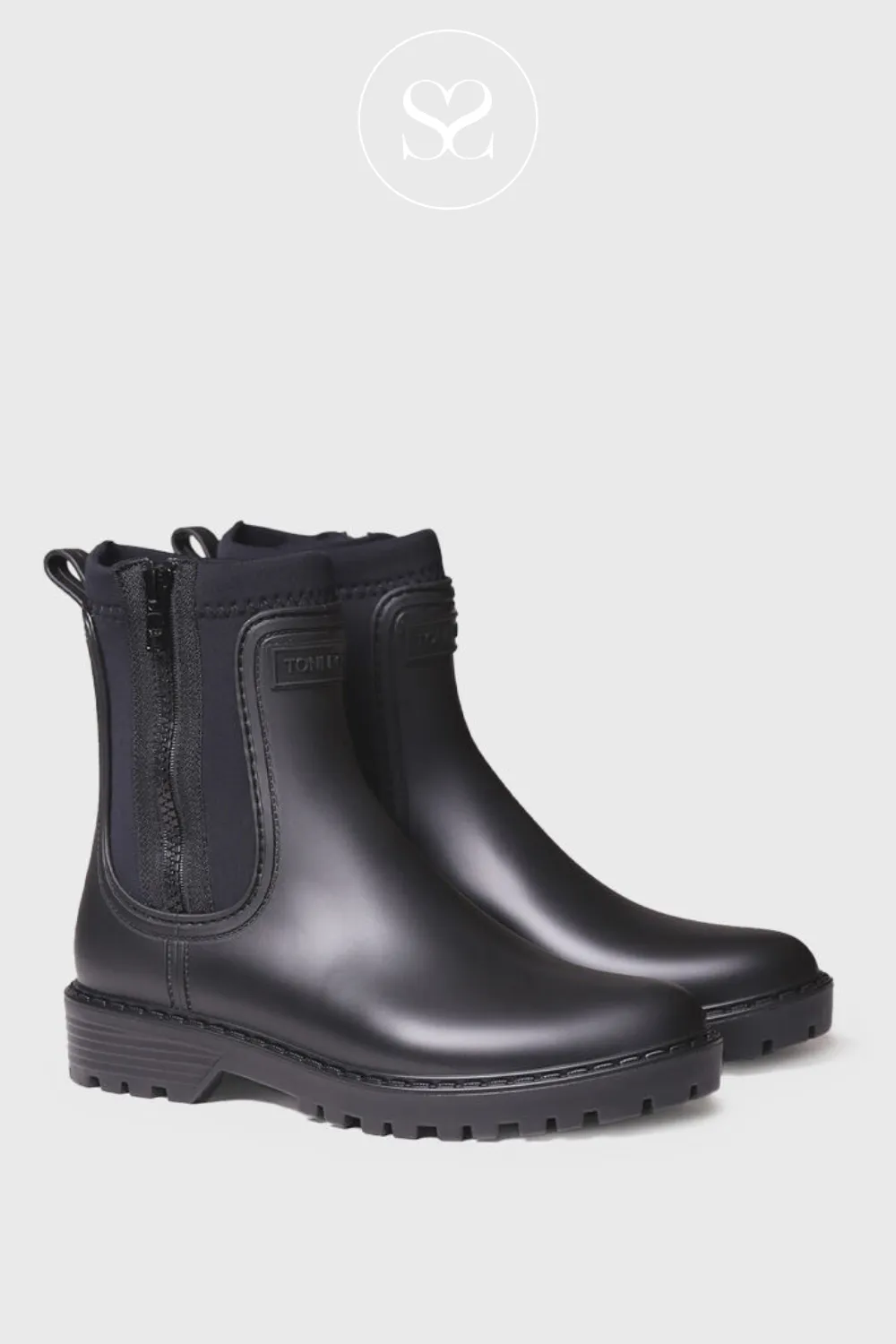 TONI PONS CLAIS BLACK STRETCH ANKLE CHELSEA BOOTS