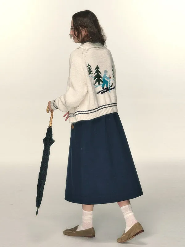 Tree Retro Knit Carsigan Sweater