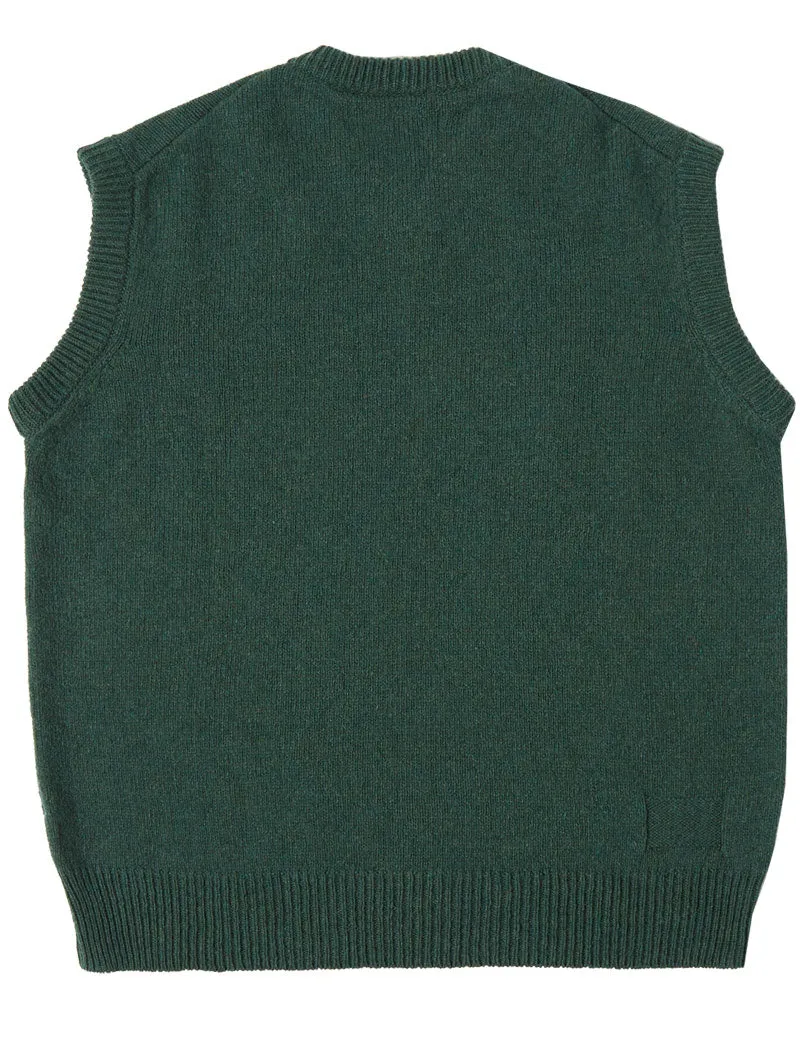 Universal Works Sweater Vest Olive Eco Wool