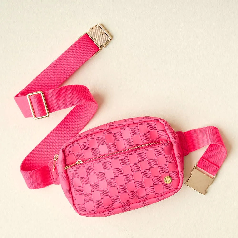 Urban Check Belt Bag- Hot Pink