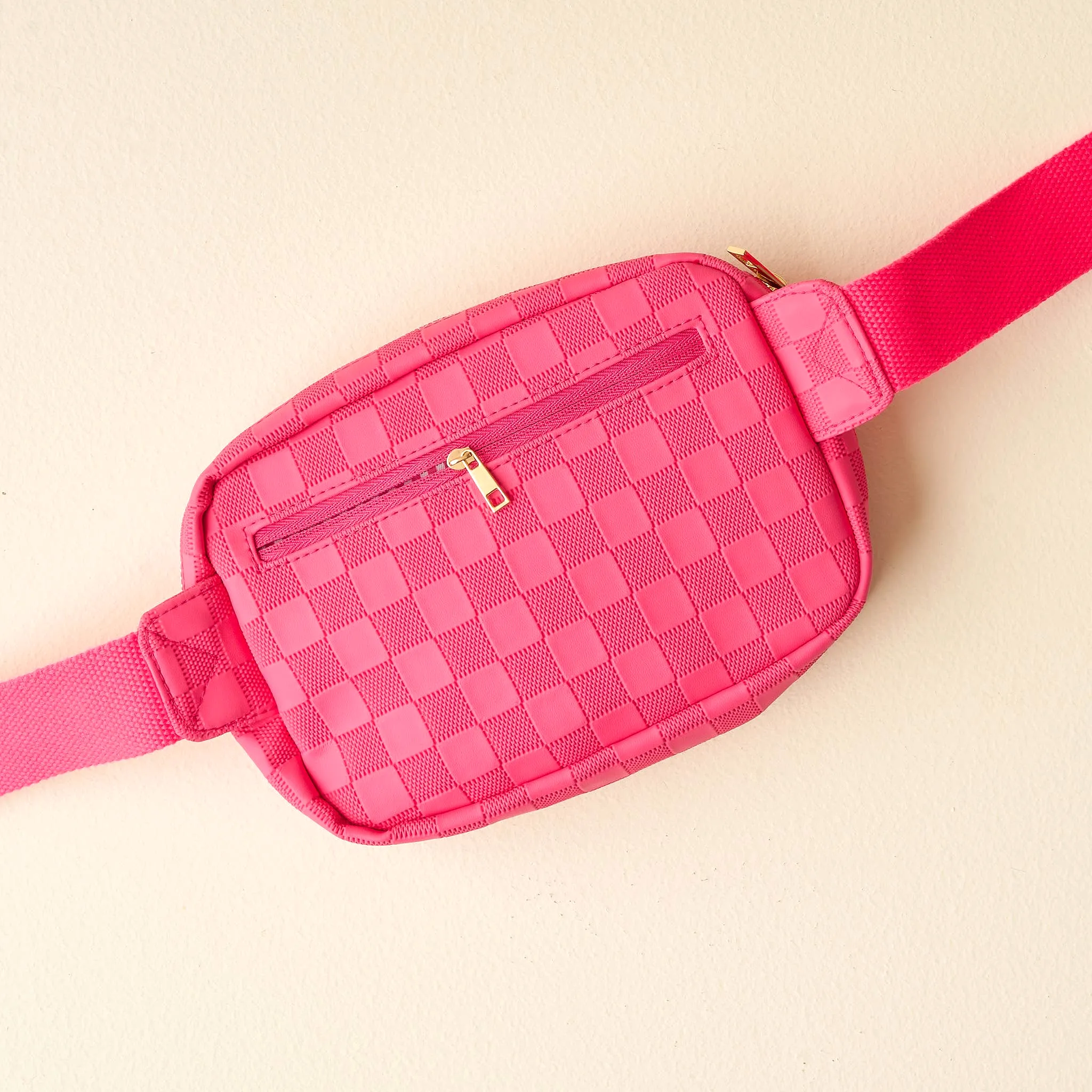 Urban Check Belt Bag- Hot Pink