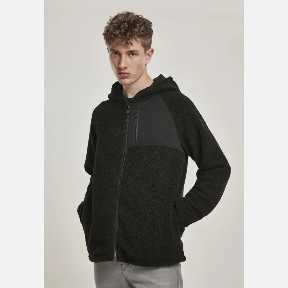 Urban Classics - Men's Hooded Sherpa Zip Jacket