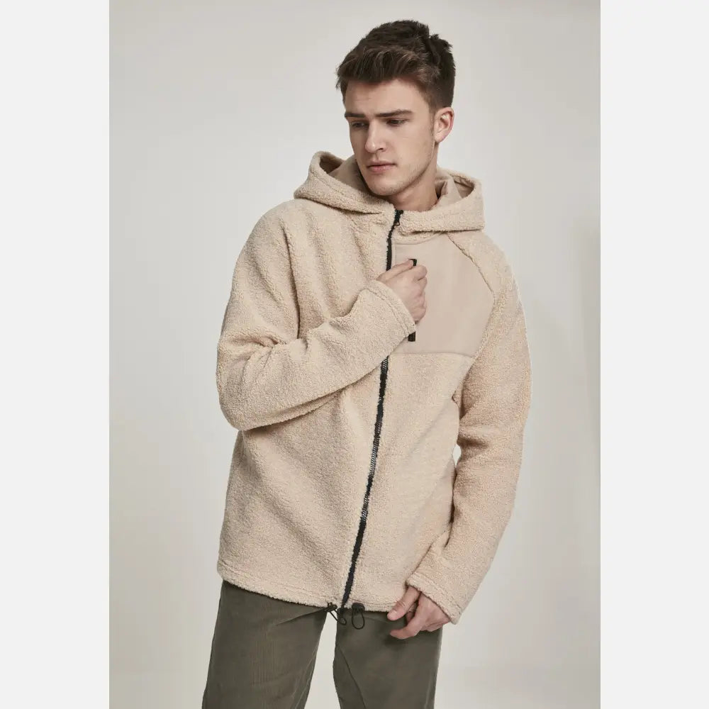 Urban Classics - Men's Hooded Sherpa Zip Jacket