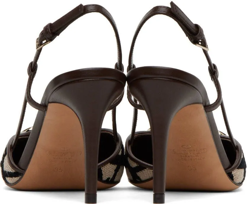 Valentino Garavani Brown & Beige VLogo Heels