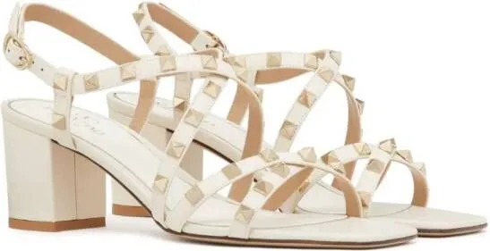 Valentino Garavani Rockstud 60mm leather sandals White