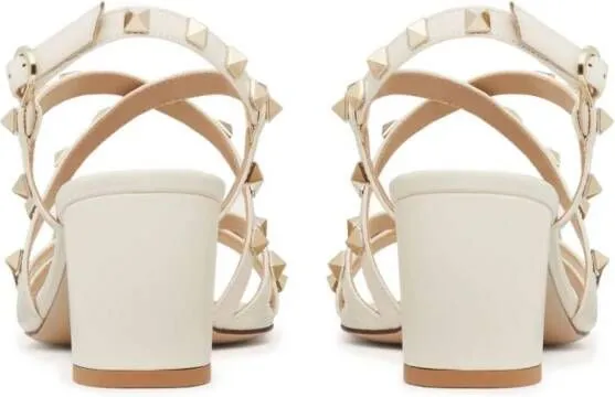 Valentino Garavani Rockstud 60mm leather sandals White